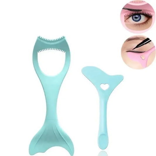 CNKESS - Juego de 2 guías de silicona para delineador de ojos y protector de rímel - Herramienta reutilizable para maquillaje de ojos