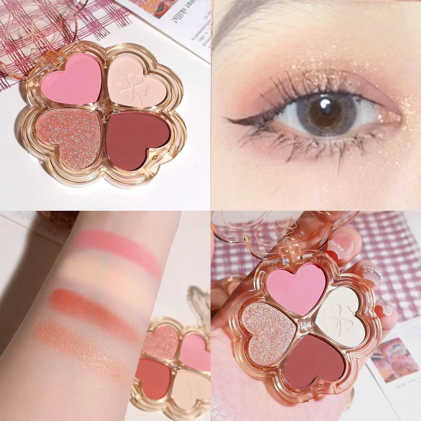 لوحة ظلال العيون دريم لاكي كلوفر من جوجو، 4 ألوان - ألوان مطفية ولامعة ومقاومة للماء