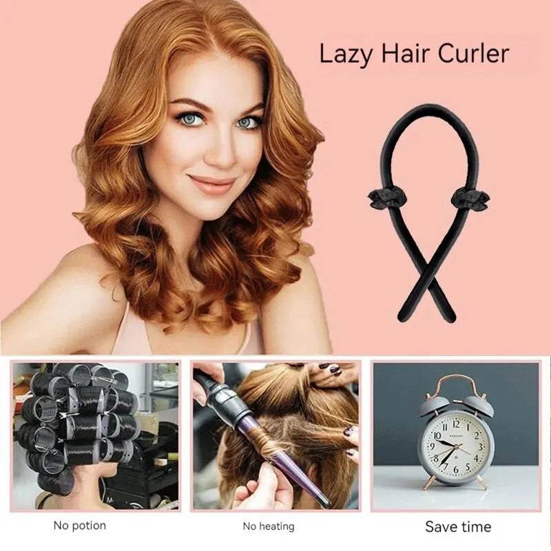 Juego de diademas rizadoras sin calor LuxuryGlow: 4 piezas de herramientas de peinado sin calor