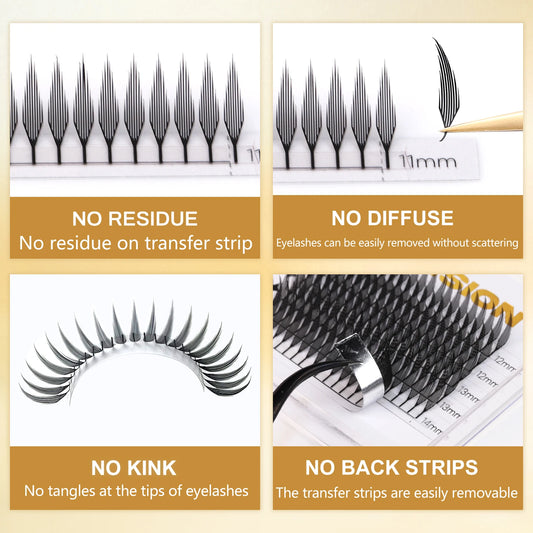 lashrujade Premade Volume Fan Lashes – Soft Faux Mink, Natural Look for Salon & DIY Use