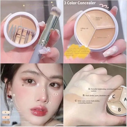 Paleta de correctores de 3 colores MAFFICK: Cubre ojeras e imperfecciones, resistente al agua