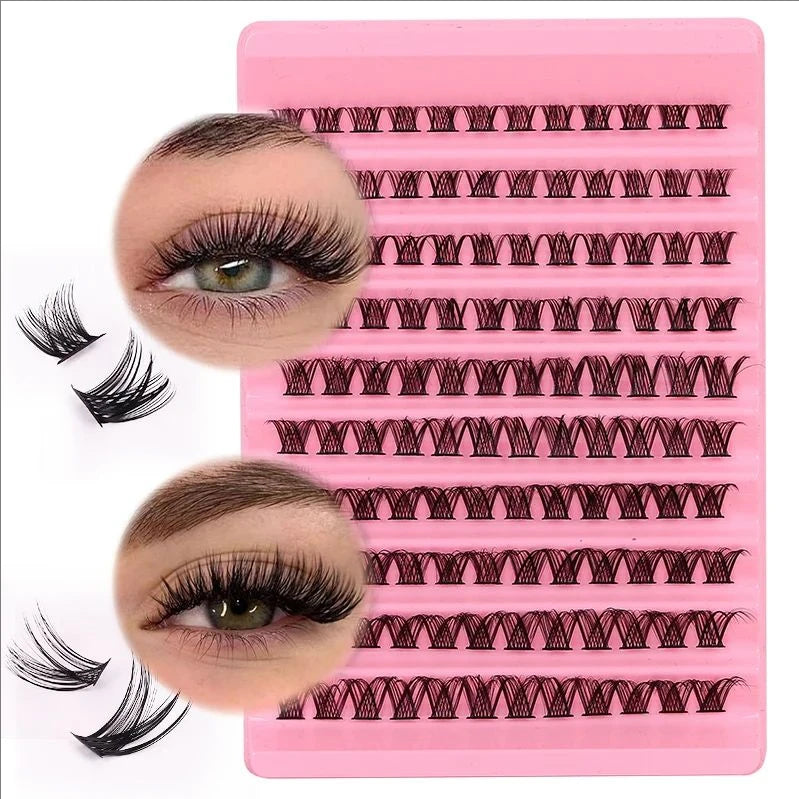 مجموعة رموش JPNPL MJ Lashes 40D DIY لتمديد الرموش - 120 قطعة من عناقيد المنك الصناعي على شكل حرف D