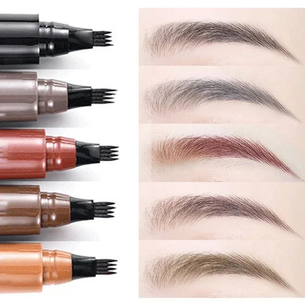 Lápiz de cejas microblading LuxuryGlow de 4 puntas: resistente al agua y a las manchas, potenciador de cejas de aspecto natural.