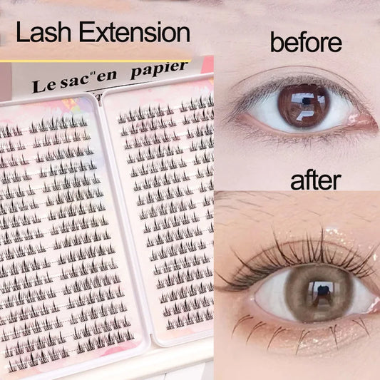 Lonzunin 384 PCS Lash Cluster Kit – DIY Eyelash Extensions with Natural Look & Long Hold