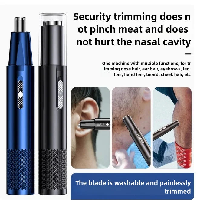 Newmine Rechargeable Electric Nose & Ear Hair Trimmer for Men – Safe Facial Grooming Tool