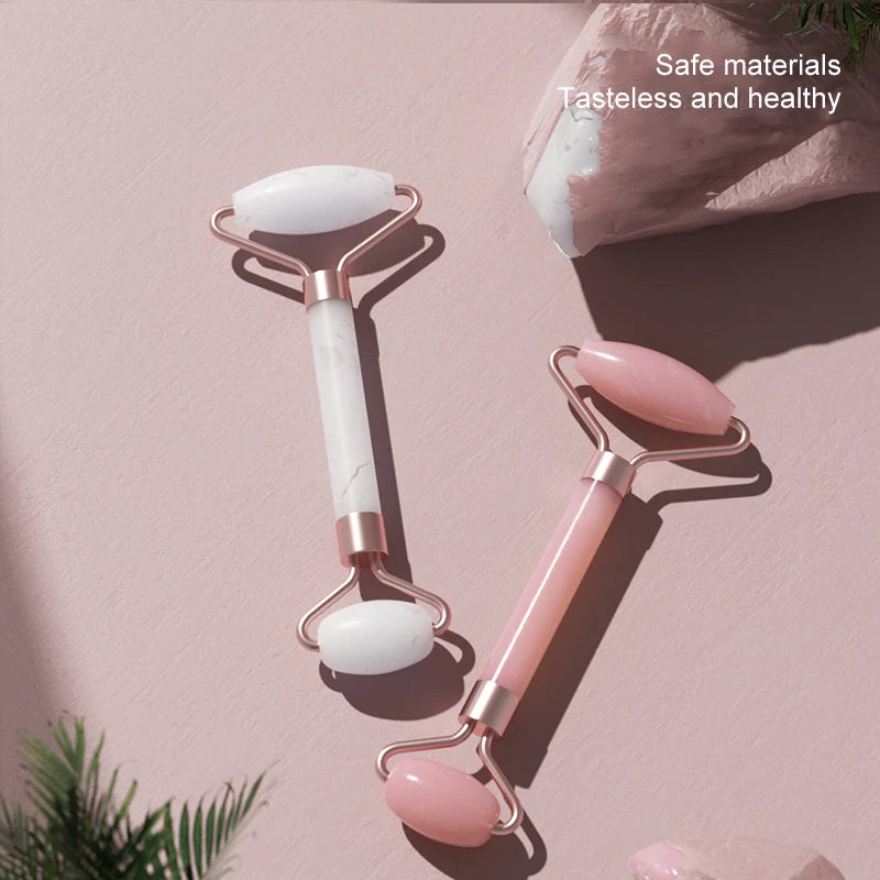 Rodillo masajeador facial de resina 3 en 1 LuxuryGlow: para rostro, cuello y ojos