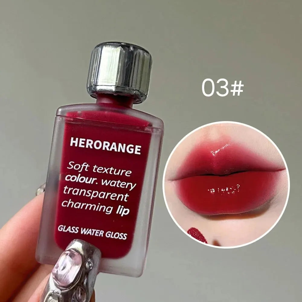Brillo labial HERORANGE Glass Water | Hidratante, voluminizador y de larga duración