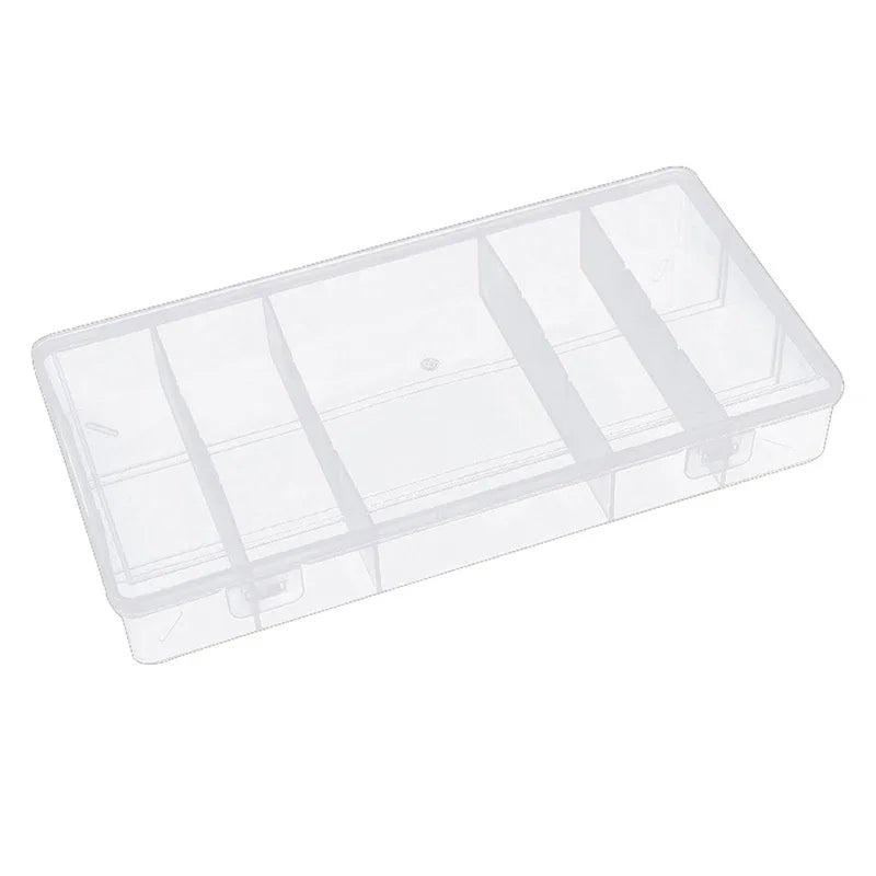 HUAZDS 5-Grid Transparent Eyelash Extension Organizer – Glue & Tweezer Storage Box