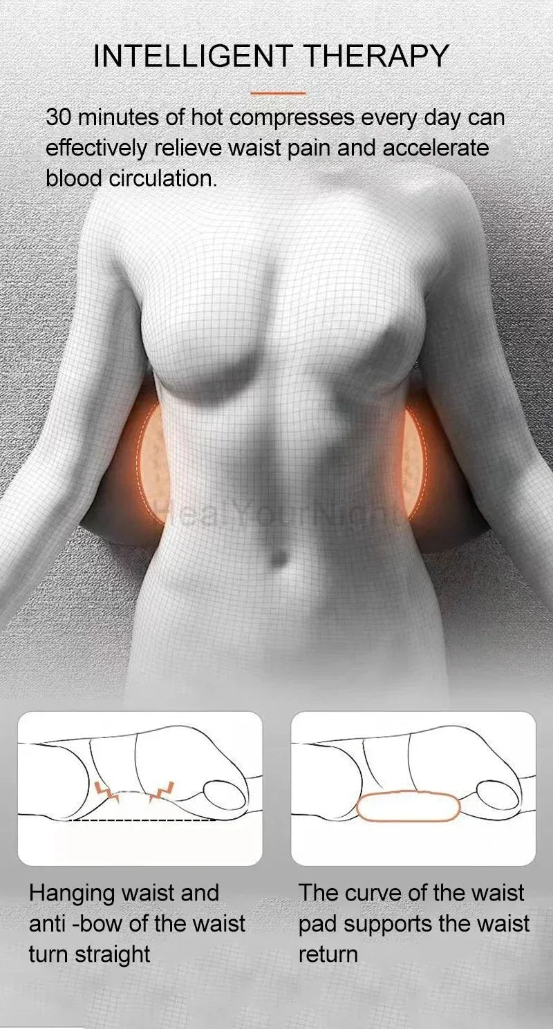 وسادة أوكايسو الكهربائية لدعم الخصر والظهر - وسادة تدليك تدفئة واهتزازية لتخفيف الألم
