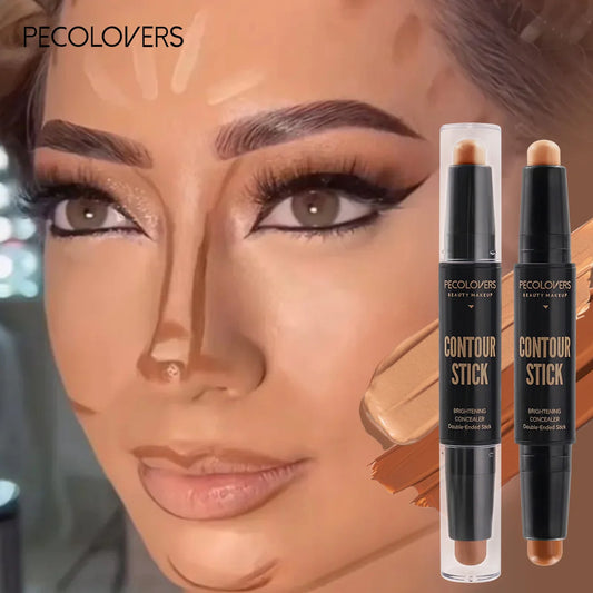 Lápiz iluminador y contorneador LuxuryGlow de doble cabezal: lápiz de maquillaje en crema resistente al agua
