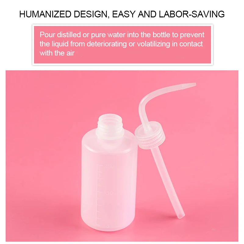 YASHICORAL 250/500ml Eyelash Cleaning Bottle – Curved Spout Lash & Brow Rinse Tool