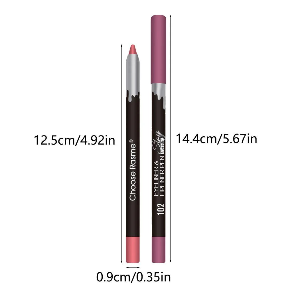 CHOOSE RASME - Set de 12 delineadores de labios mate - Tonos surtidos de larga duración y resistentes al agua