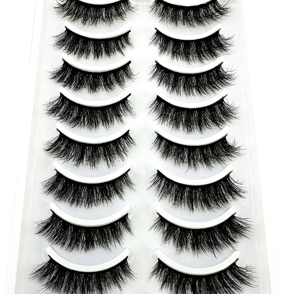 LuxuryGlow 10 Pairs Fluffy 3D Mink False Eyelashes – Soft, Dramatic & Reusable