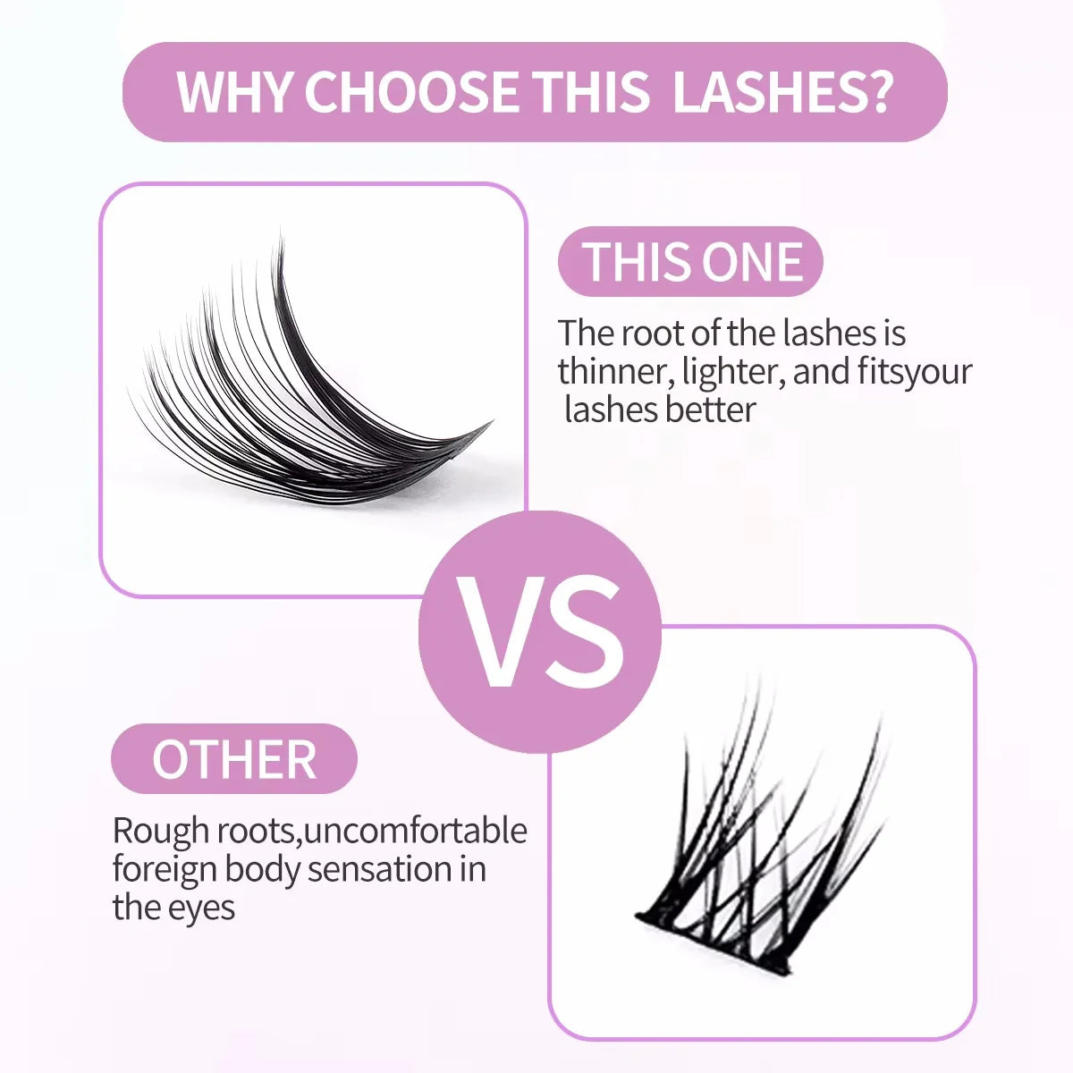 مجموعة تمديد رموش JPNPL - 640 رموشًا متجمعة (80D/100D)، بطول مختلط من 9 إلى 18 مم، مظهر طبيعي ناعم