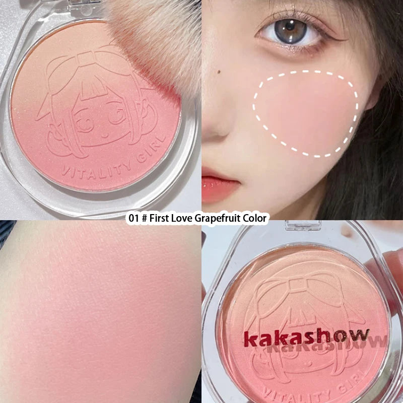 Rubor degradado LuxuryGlow Kakashow – Tono nude natural, acabado mate duradero (4 g)