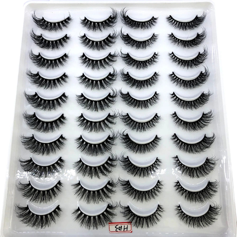 HBZGTLAD 20 Pairs 3D Faux Mink Lashes – Soft, Wispy, Reusable False Eyelashes Set