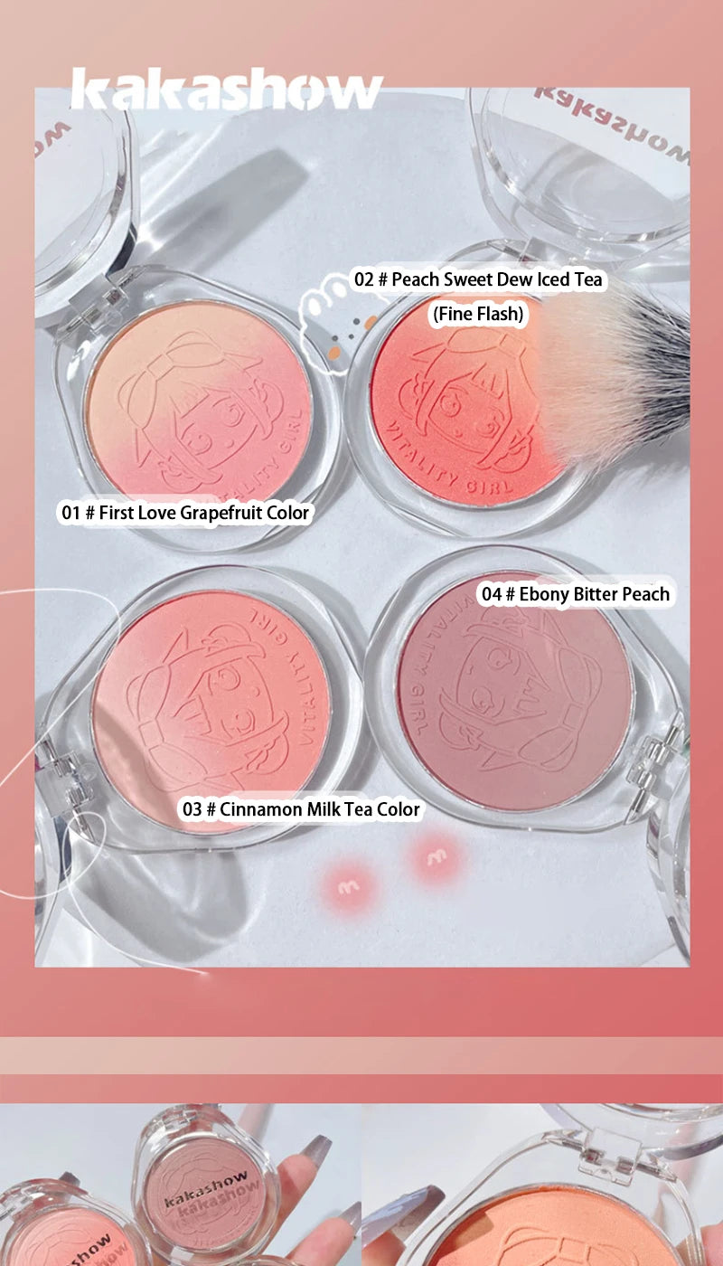 Rubor degradado LuxuryGlow Kakashow – Tono nude natural, acabado mate duradero (4 g)