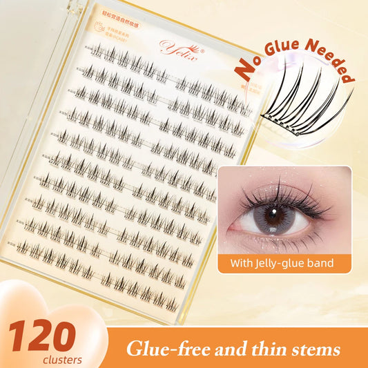 Yelix Fairy Glue-Free Reusable False Eyelashes – Easy DIY Segmented Lashes for Natural Look