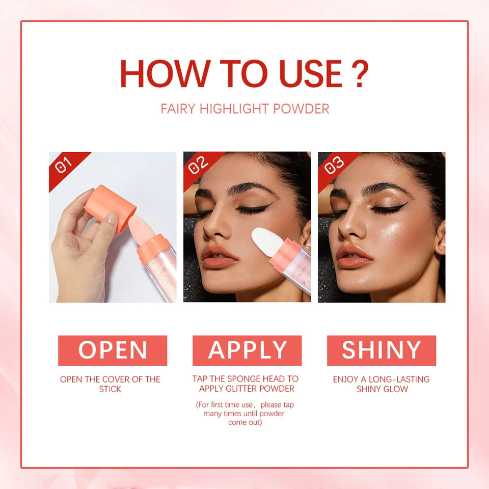 بودرة هايلايتر لاكيرين فيري جلو ثلاثية الألوان - وردي، ذهبي، برونزي لامع