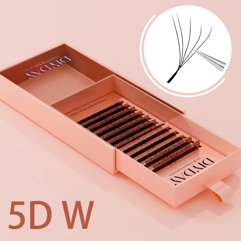 DIYDAY W-Shape Premade Eyelash Extensions – 3D to 8D Volume Fans for Natural Bloom Look C30