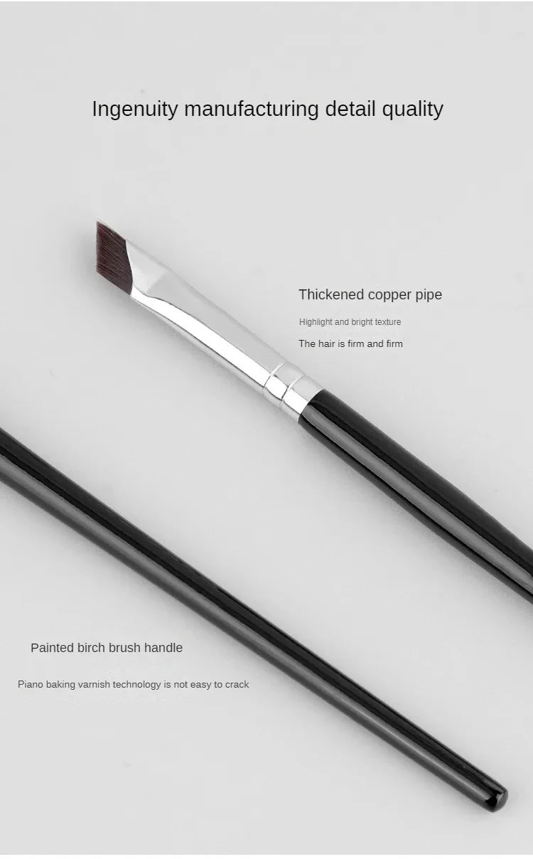 LuxuryGlow Ultra-Thin Angled Eyeliner & Eyebrow Brush | Precision Makeup Tool