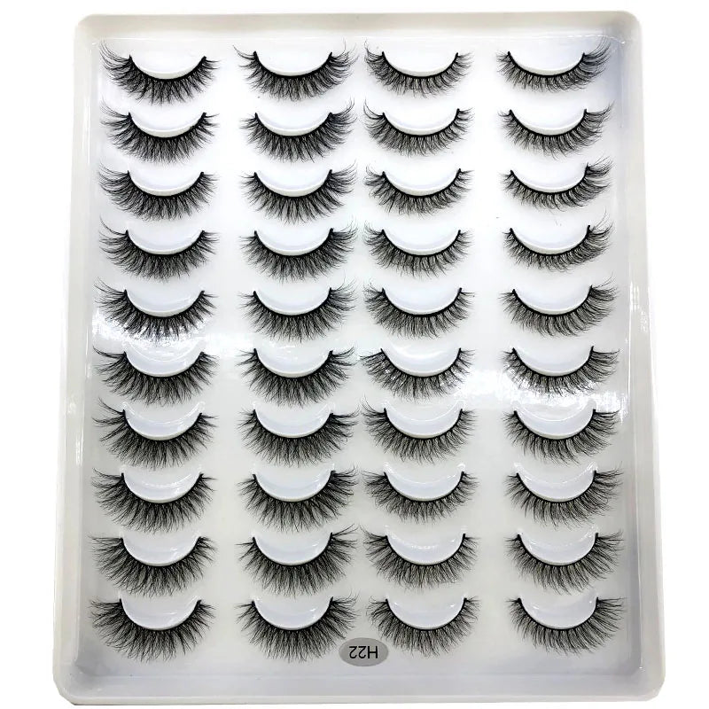 HBZGTLAD 20 Pairs 3D Faux Mink Lashes – Soft, Wispy, Reusable False Eyelashes Set