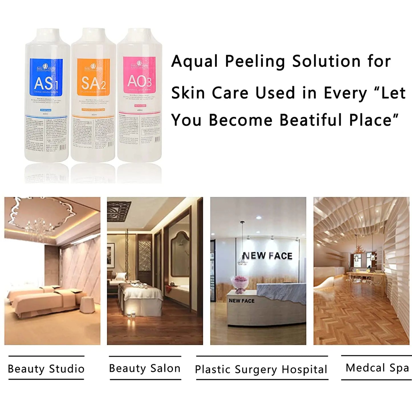 Hydra Facial Solution Kit (1200ml) – AS1+SA2+AO3 for Salon Results at Home - LUXURY GLOW
