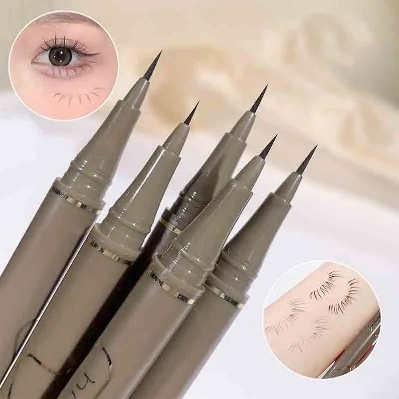 قلم تحديد العيون السائل البني المقاوم للماء من LuxuryGlow - يدوم طويلاً، مقاوم للتلطخ، سهل الاستخدام للمبتدئين