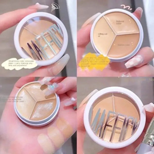 Paleta de correctores de 3 colores MAFFICK: Cubre ojeras e imperfecciones, resistente al agua
