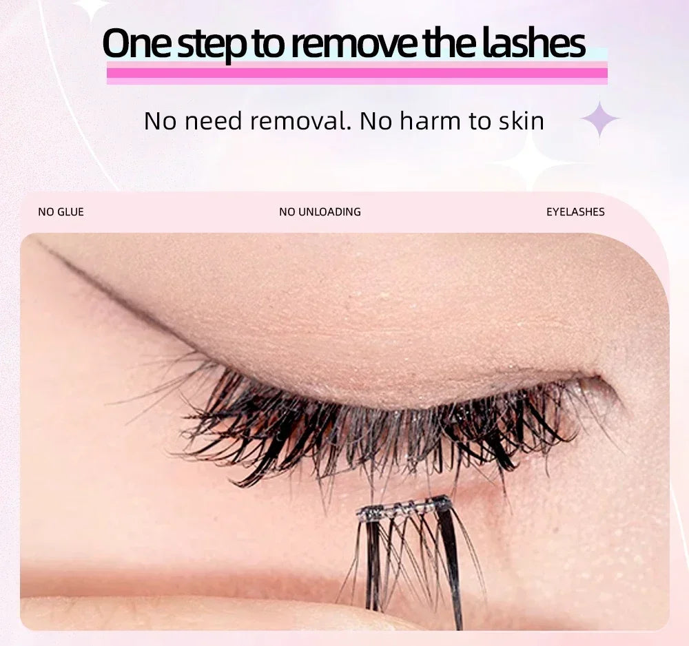 Yelix Fairy Glue-Free Reusable False Eyelashes – Easy DIY Segmented Lashes for Natural Look