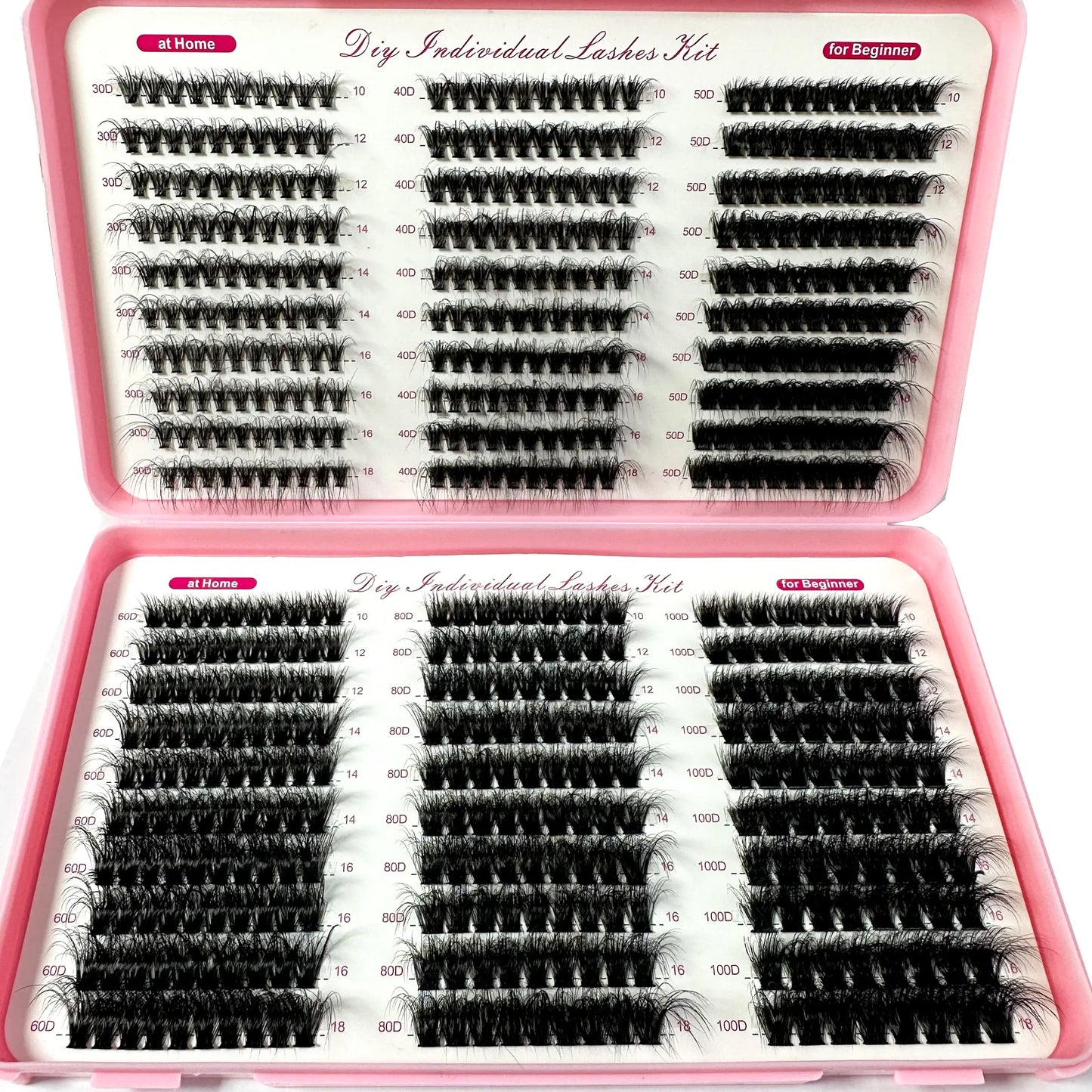LYBCG 570/640pcs DIY Cluster Eyelash Extensions – Thick, Fluffy & Winged Look