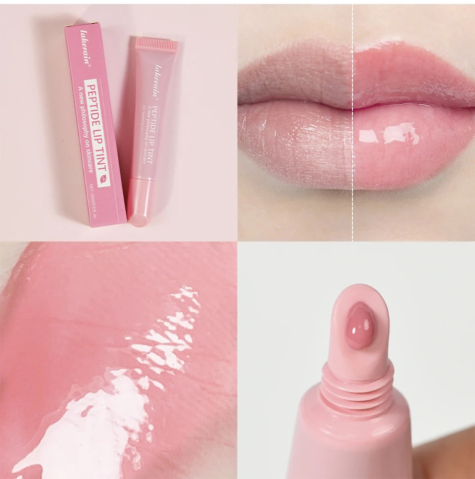 Brillo labial Lakerain Mirror Lip Glaze: 10 ml. Aceite labial hidratante, duradero y no pegajoso para labios nutridos y voluminosos.