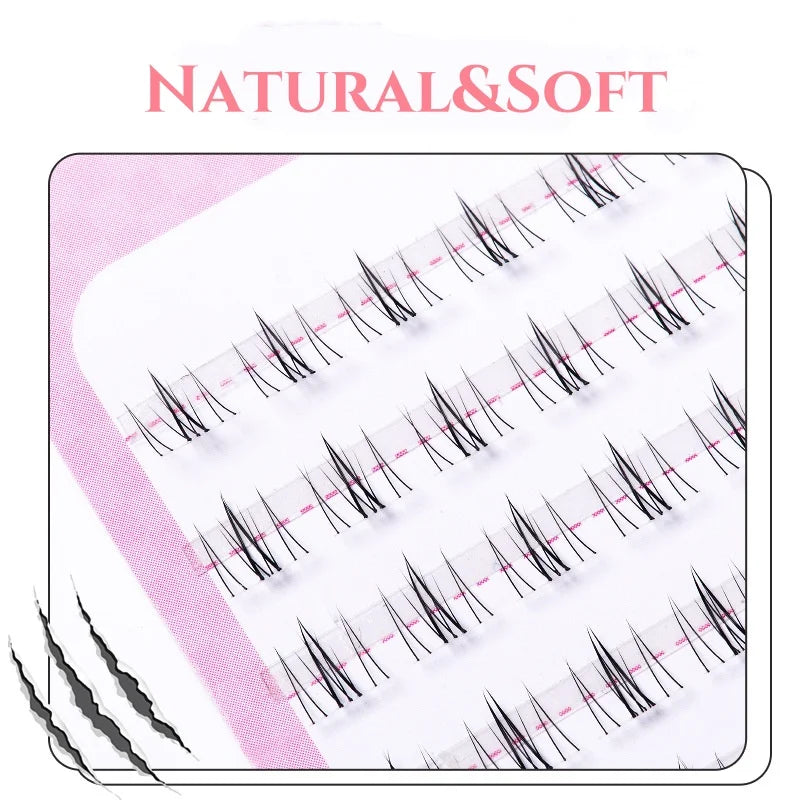 رموش سفلية طبيعية من JPNPL MIAOJIE - 10 صفوف من شرائح المانجا الهوائية أسفل الرموش 5-7 مم