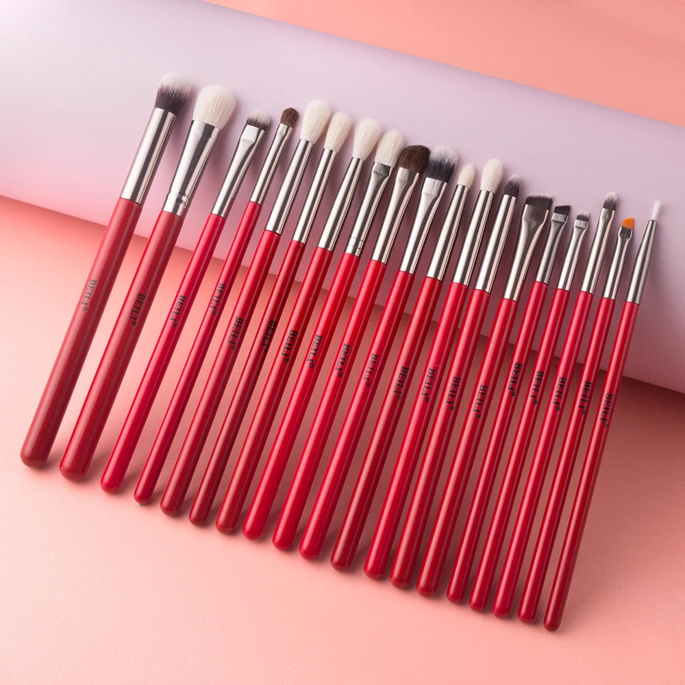 BEILI Red Eye Makeup Brush Set – 7/12/28/30 pcs Professional Natural Hair Kit