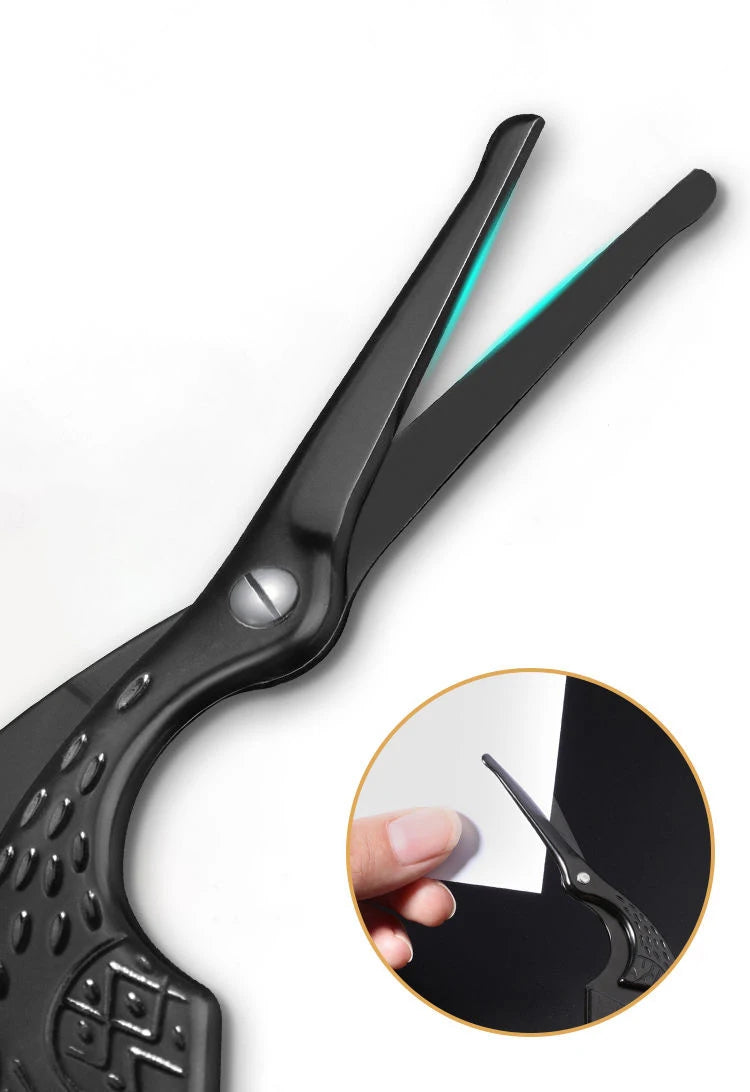 LuxuryGlow Stainless Steel Facial Hair Scissors – Rounded Tip for Nose, Beard & Eyebrow