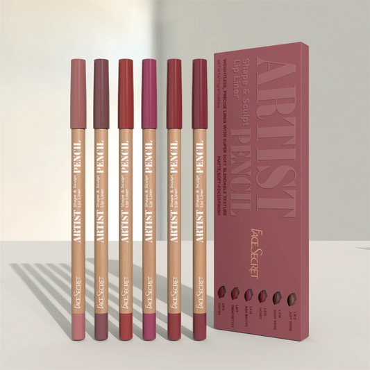 Lápiz delineador de labios LuxuryGlow Face Secret Sculpt: set de delineador de labios mate, duradero y resistente al agua