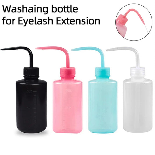 YASHICORAL 250/500ml Eyelash Cleaning Bottle – Curved Spout Lash & Brow Rinse Tool
