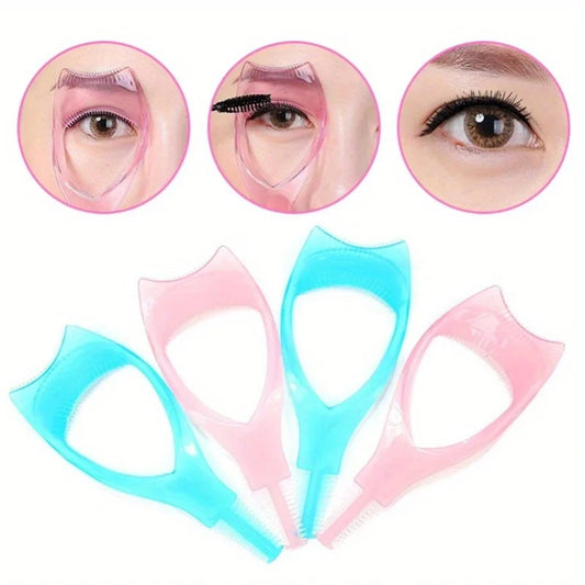 LuxuryGlow 3-in-1 Mascara Applicator, Eyelash Curler Guard & Eyebrow Shaping Tool