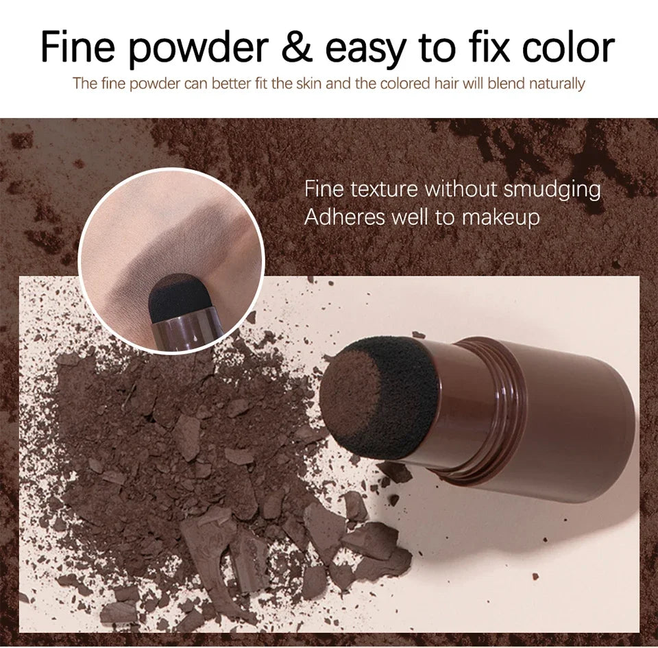Lápiz corrector de raíces y líneas capilares LuxuryGlow resistente al agua: polvo en barra con cobertura instantánea de canas
