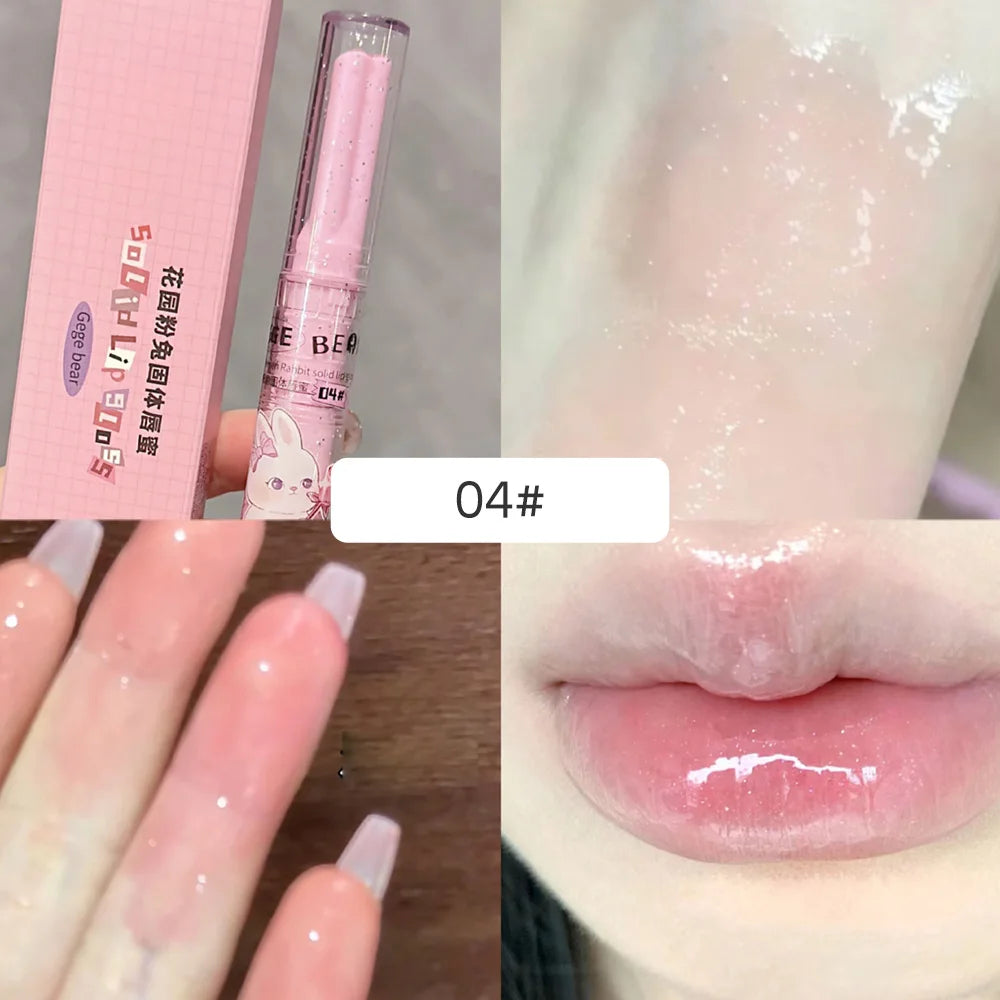 Brillo labial Gege Bear Garden Pink Rabbit: hidratante, duradero y resistente al agua.