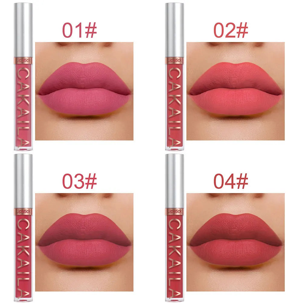 CAKAILA 10pcs Matte Nude Lip Gloss Set – Waterproof, Long-Lasting Lipsticks