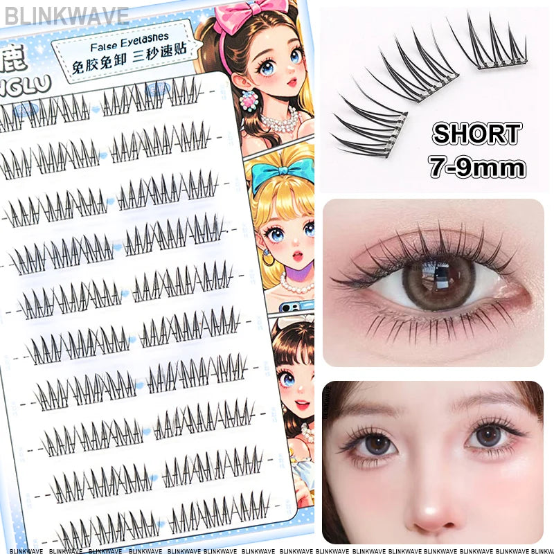 LuxuryGlow Self-Adhesive Eyelash Clusters – No-Glue, Reusable, Natural Look Lashes