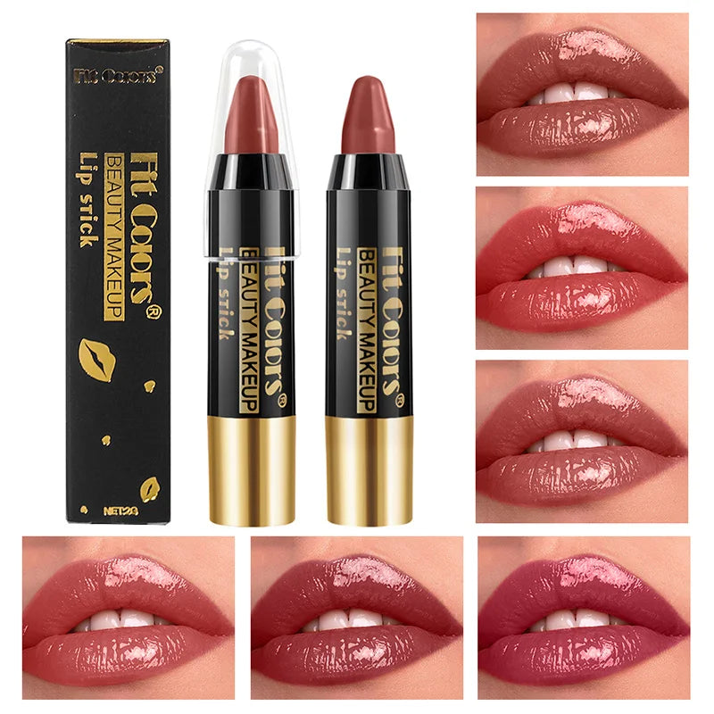 LuxuryGLOW Fit Colors Velvet Lip Crayon Set – 6 Shades, Waterproof & Hydrating