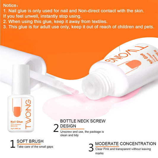TWOING 7g Super Strong Nail Glue – Long-Lasting Adhesive for Press-On & Acrylic Nails