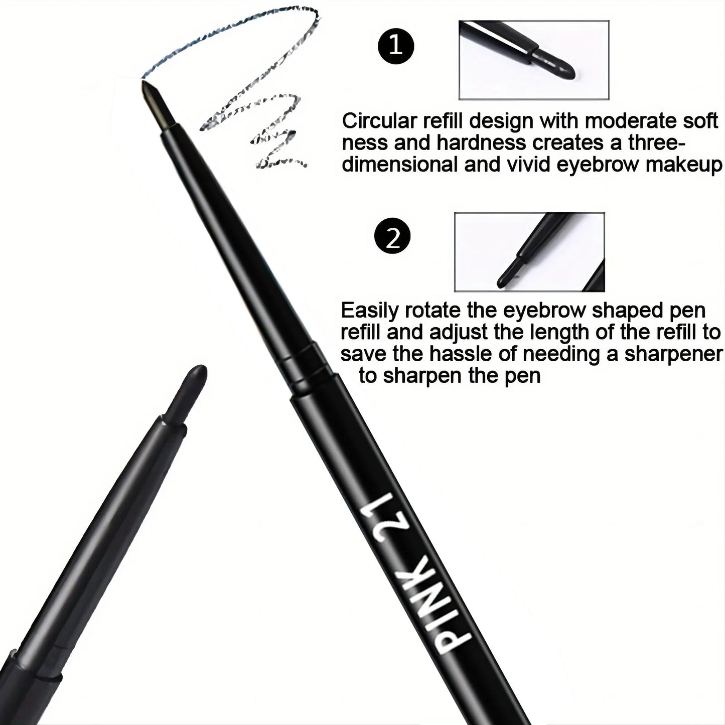LuxuryGlow 10PCS Twist-Up Eyeliner Pencil Set – Smudge-Proof, Long-Lasting, Easy-Glide