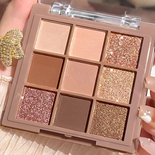 LuxuryGlow Luxurious 9-18 Color Eyeshadow Palette – Velvet Matte & Shimmer