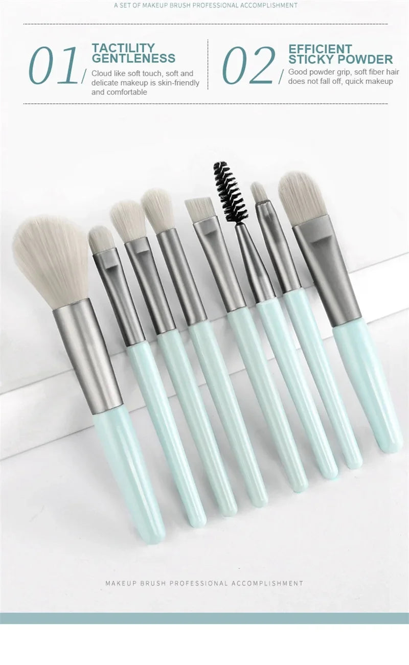 ZXZZS 8-Piece Soft Makeup Brush Set for Foundation, Blush & Eyeshadow
