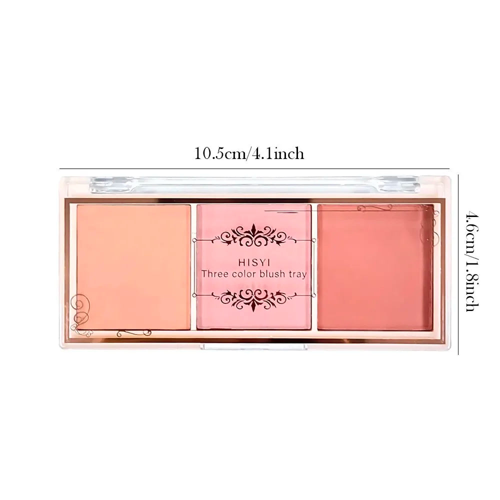 HISYI 3-Color Matte Blush – Long-Lasting, Natural Finish, Non-Cakey