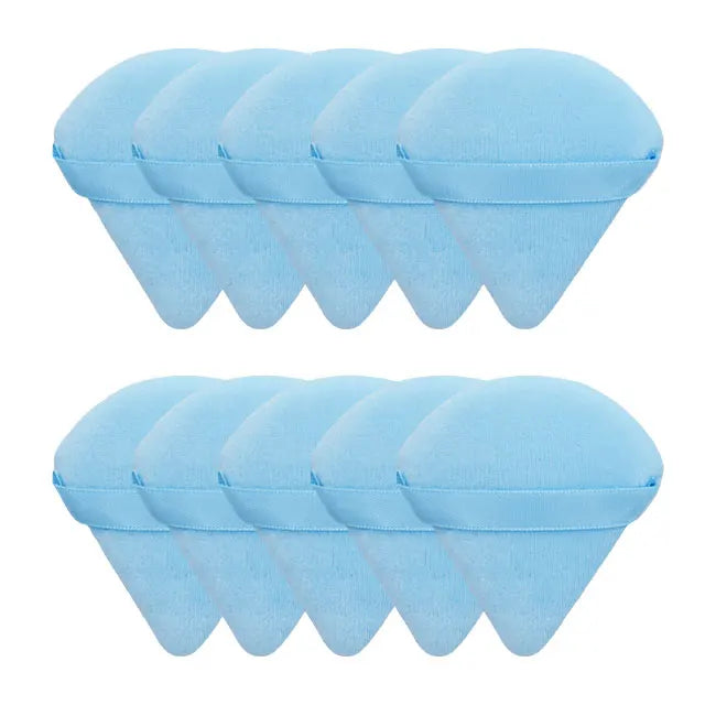 HUAZDS 10/20 قطعة من إسفنجة البودرة المخملية المثلثة - إسفنجة مكياج صغيرة قابلة للغسل