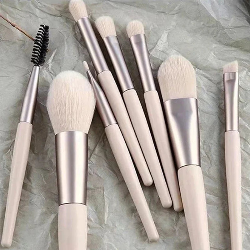 ZXZZS 8-Piece Soft Makeup Brush Set for Foundation, Blush & Eyeshadow